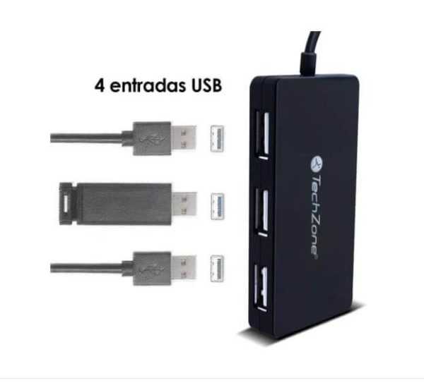 Extensión Hub Con 4 Puertos Usb Tech Zone - Imagen 4