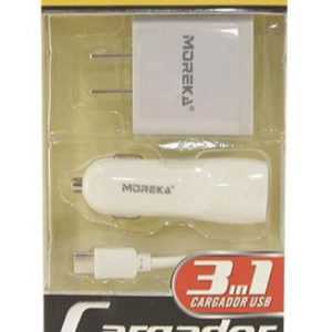 Kit cargador pared-auto, Moreka Carga rápida 3.1A Tipo C